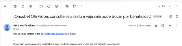 Screenshot email from receiver email